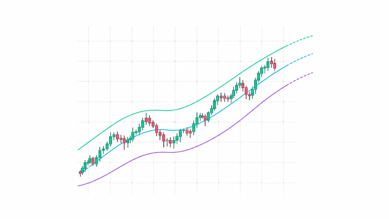 Adaptive Regression Channel — an adaptive regression channel with a neat forecast