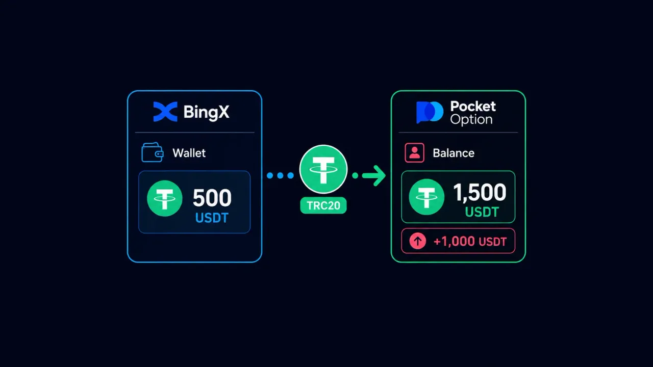 How to top up your Pocket Option deposit with cryptocurrency via BingX