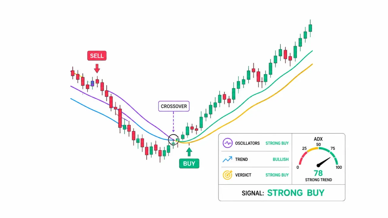 Indicator Summary Analytics HUD — overall market assessment card