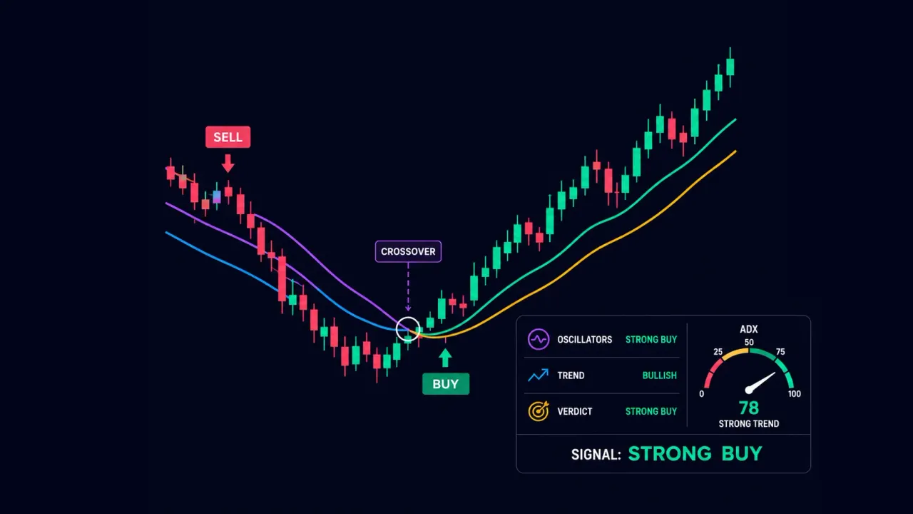 Indicator Summary Analytics HUD — overall market assessment card